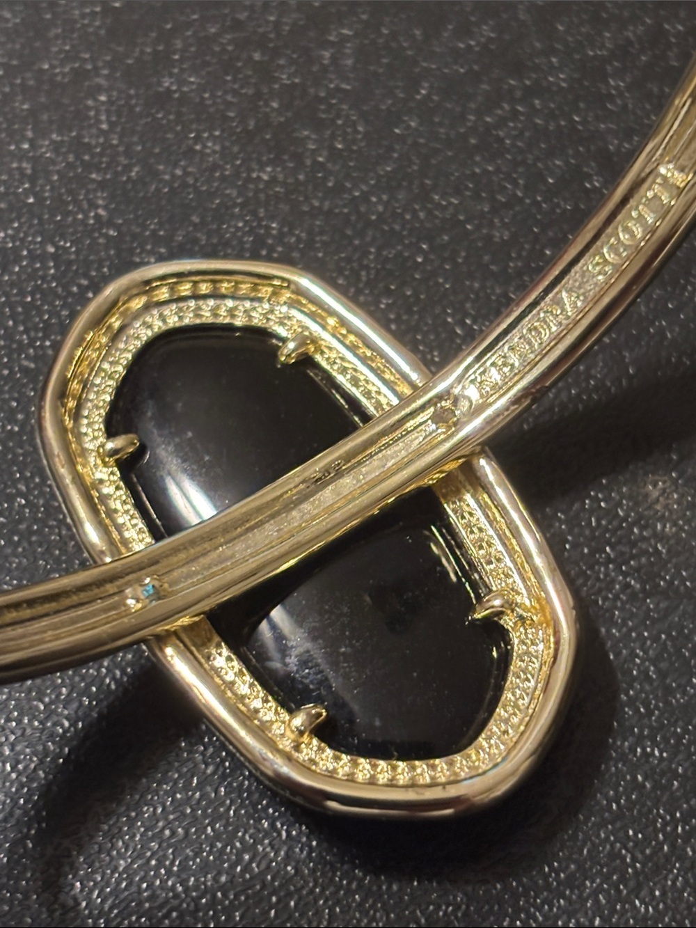 Kendra Scott Gold Cuff Bracelet with Black Stone - Picture 3 of 8